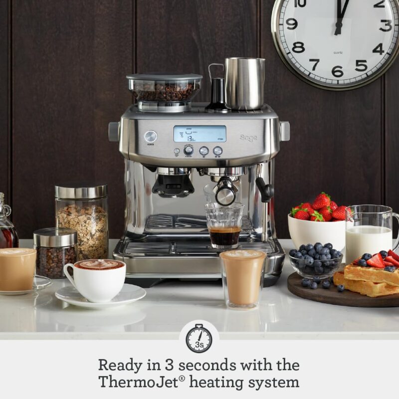 Sage Barista Pro Espresso Machine – Bean-to-Cup with Integrated Grinder, ThermoJet Heating & Milk Frother, Brushed Stainless Steel - Image 17