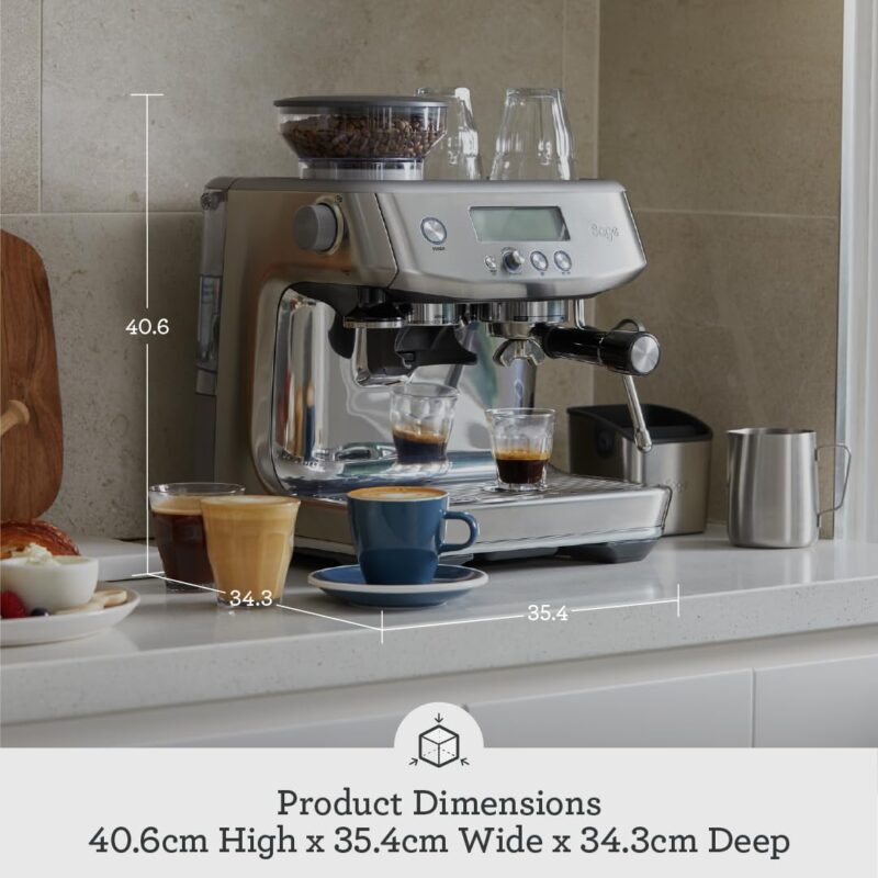 Sage Barista Pro Espresso Machine – Bean-to-Cup with Integrated Grinder, ThermoJet Heating & Milk Frother, Brushed Stainless Steel - Image 8