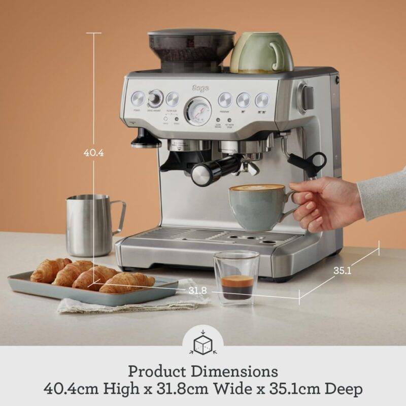 Sage Barista Express Bean to Cup Coffee Machine – Built-in Grinder & Milk Frother, Brushed Stainless Steel Espresso Maker - Image 13