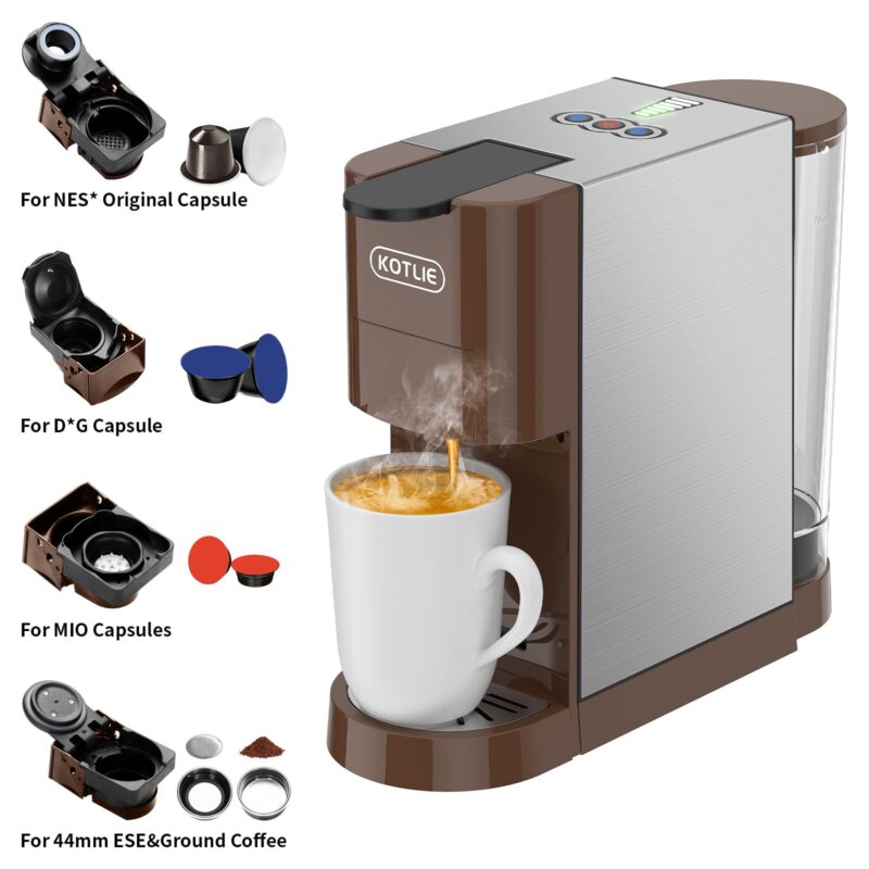KOTLIE AC-513HF 5-in-1 19-Bar Multi-Capsule Espresso Machine – Compatible with Nespresso Original, Dolce Gusto, Lavazza Mio, L’OR, Ground & ESE Pods - Image 7