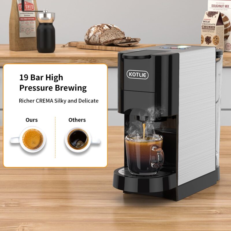 KOTLIE AC-513HF 5-in-1 19-Bar Multi-Capsule Espresso Machine – Compatible with Nespresso Original, Dolce Gusto, Lavazza Mio, L’OR, Ground & ESE Pods - Image 26