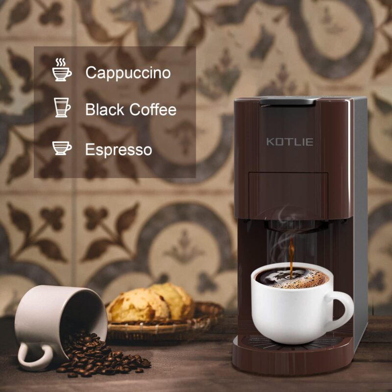 KOTLIE AC-513HF 5-in-1 19-Bar Multi-Capsule Espresso Machine – Compatible with Nespresso Original, Dolce Gusto, Lavazza Mio, L’OR, Ground & ESE Pods - Image 34