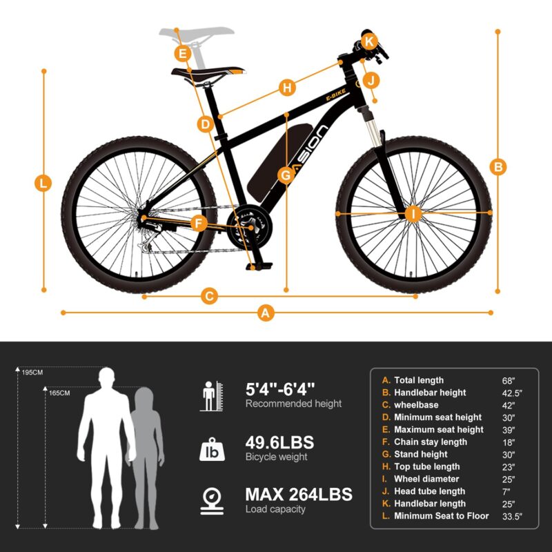 Jasion EB5 26″ / 66 cm Electric Bike – 350 W Motor, Removable 36 V Battery, 40 mi / 64 km Range - Image 19