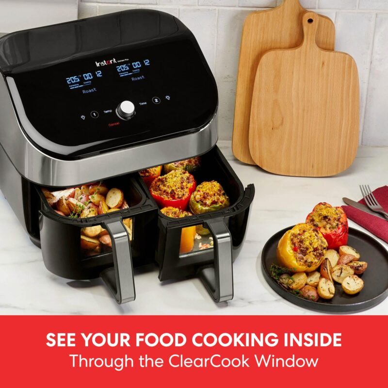 Instant Pot VersaZone Dual Air Fryer 8.5L – Double Basket with Divider, 8-in-1 Smart Cooking, Energy Saving, Easy Clean, Black Stainless Steel - Image 41