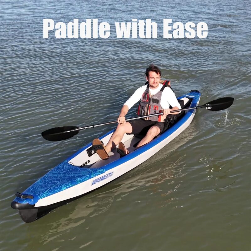 Sea Eagle RazorLite 393RL Inflatable Kayak – Ultra-Light Drop-Stitch Touring Kayak (Solo/Tandem) with FlexBrace2 Footrests, Tall Back Seat, Paddle, Pump & Backpack - Image 29