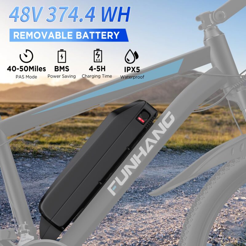 Funhang EB-M1 26″ Electric Mountain Bike – 500 W (1 000 W peak) motor, 48 V 374 Wh removable battery, 35 km h⁻¹ top-speed, up to 80 km range - Image 11